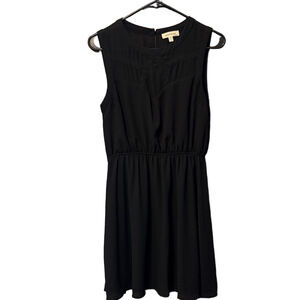 Monteau Black Sleeveless Midi Dress with Sheer Panel Size L